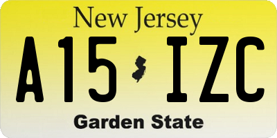 NJ license plate A15IZC
