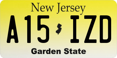 NJ license plate A15IZD