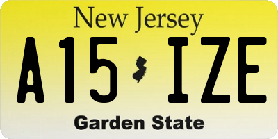 NJ license plate A15IZE
