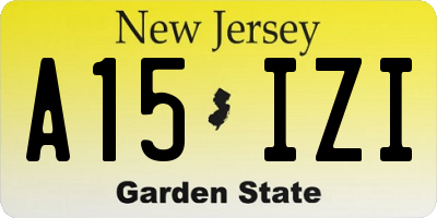 NJ license plate A15IZI