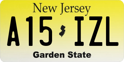 NJ license plate A15IZL