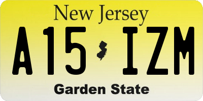 NJ license plate A15IZM