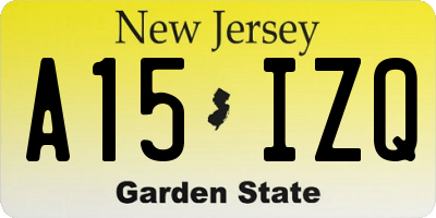 NJ license plate A15IZQ