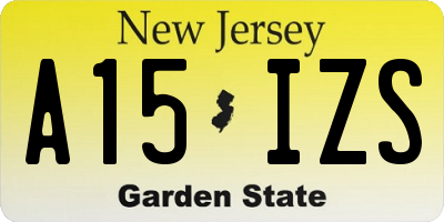 NJ license plate A15IZS