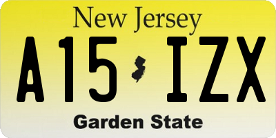 NJ license plate A15IZX