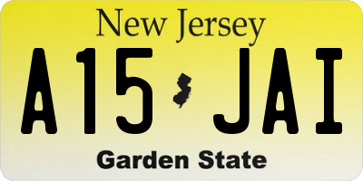 NJ license plate A15JAI
