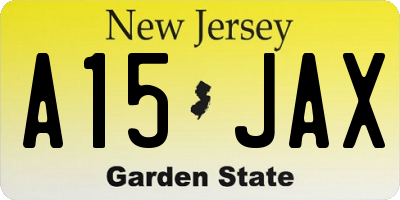 NJ license plate A15JAX