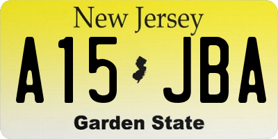 NJ license plate A15JBA