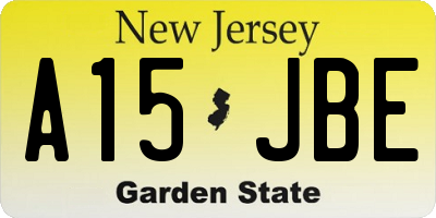 NJ license plate A15JBE