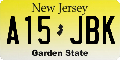 NJ license plate A15JBK