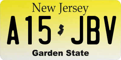 NJ license plate A15JBV