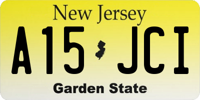 NJ license plate A15JCI