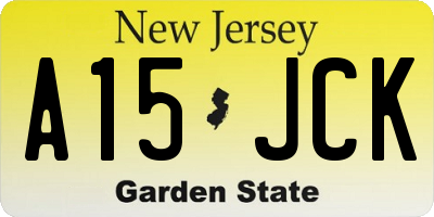 NJ license plate A15JCK