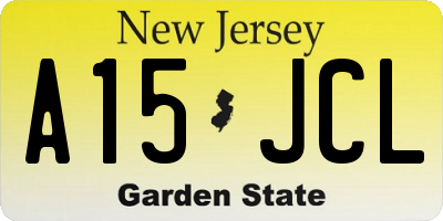 NJ license plate A15JCL
