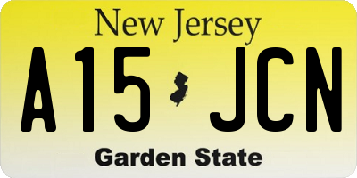 NJ license plate A15JCN