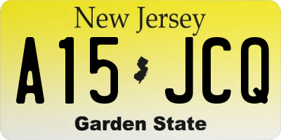 NJ license plate A15JCQ