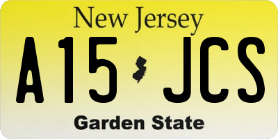 NJ license plate A15JCS