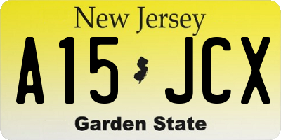 NJ license plate A15JCX