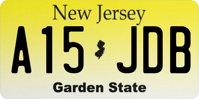 NJ license plate A15JDB