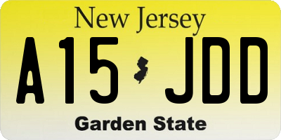 NJ license plate A15JDD