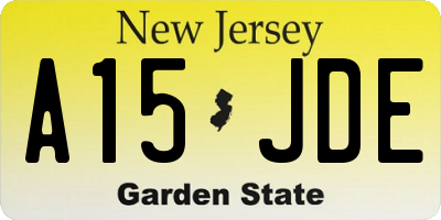 NJ license plate A15JDE