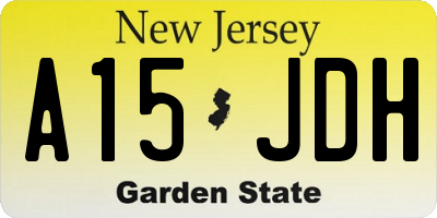 NJ license plate A15JDH