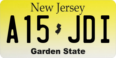 NJ license plate A15JDI