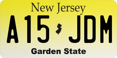 NJ license plate A15JDM