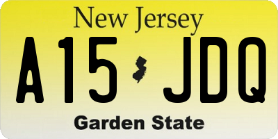 NJ license plate A15JDQ