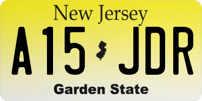 NJ license plate A15JDR