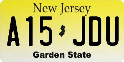 NJ license plate A15JDU