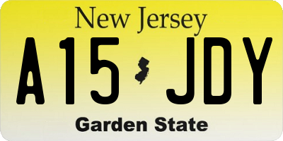 NJ license plate A15JDY