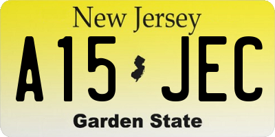 NJ license plate A15JEC
