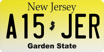 NJ license plate A15JER