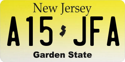 NJ license plate A15JFA