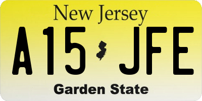 NJ license plate A15JFE