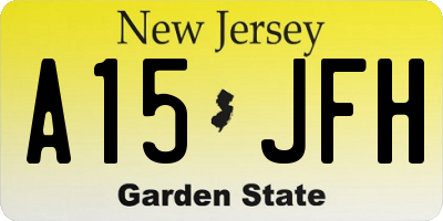 NJ license plate A15JFH