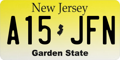 NJ license plate A15JFN