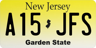 NJ license plate A15JFS