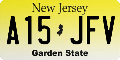 NJ license plate A15JFV