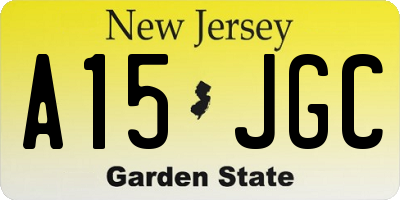 NJ license plate A15JGC