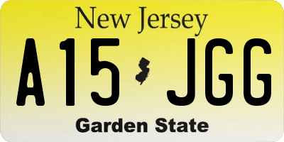 NJ license plate A15JGG