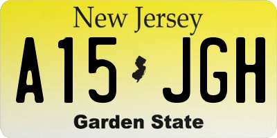 NJ license plate A15JGH