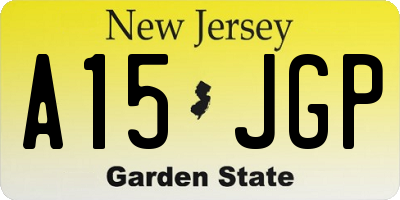 NJ license plate A15JGP
