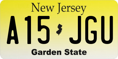 NJ license plate A15JGU