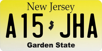 NJ license plate A15JHA