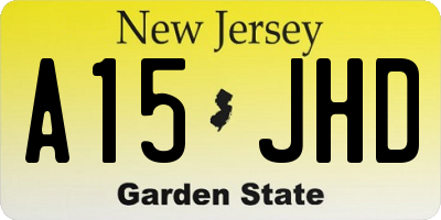NJ license plate A15JHD