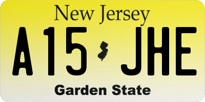 NJ license plate A15JHE