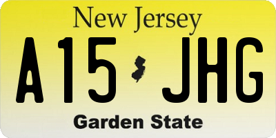 NJ license plate A15JHG
