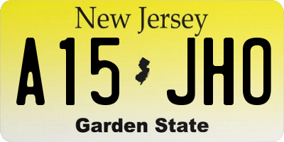 NJ license plate A15JHO